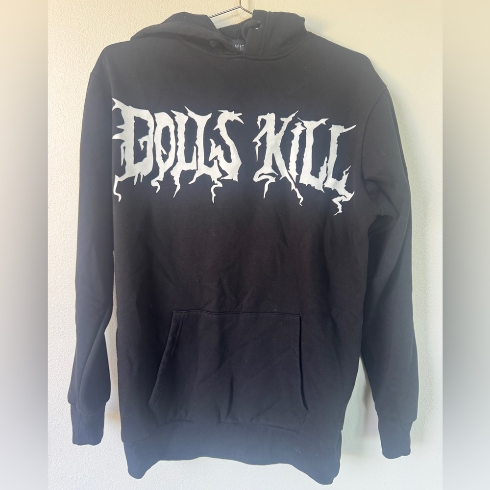 Current Mood DollsKill dolls kill Black Hoodie sweatshirt S logo pullover goth
